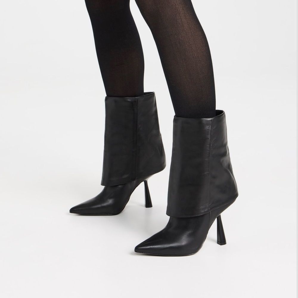 Black Suede Studio Cecille Leather Ankle Boots size 39